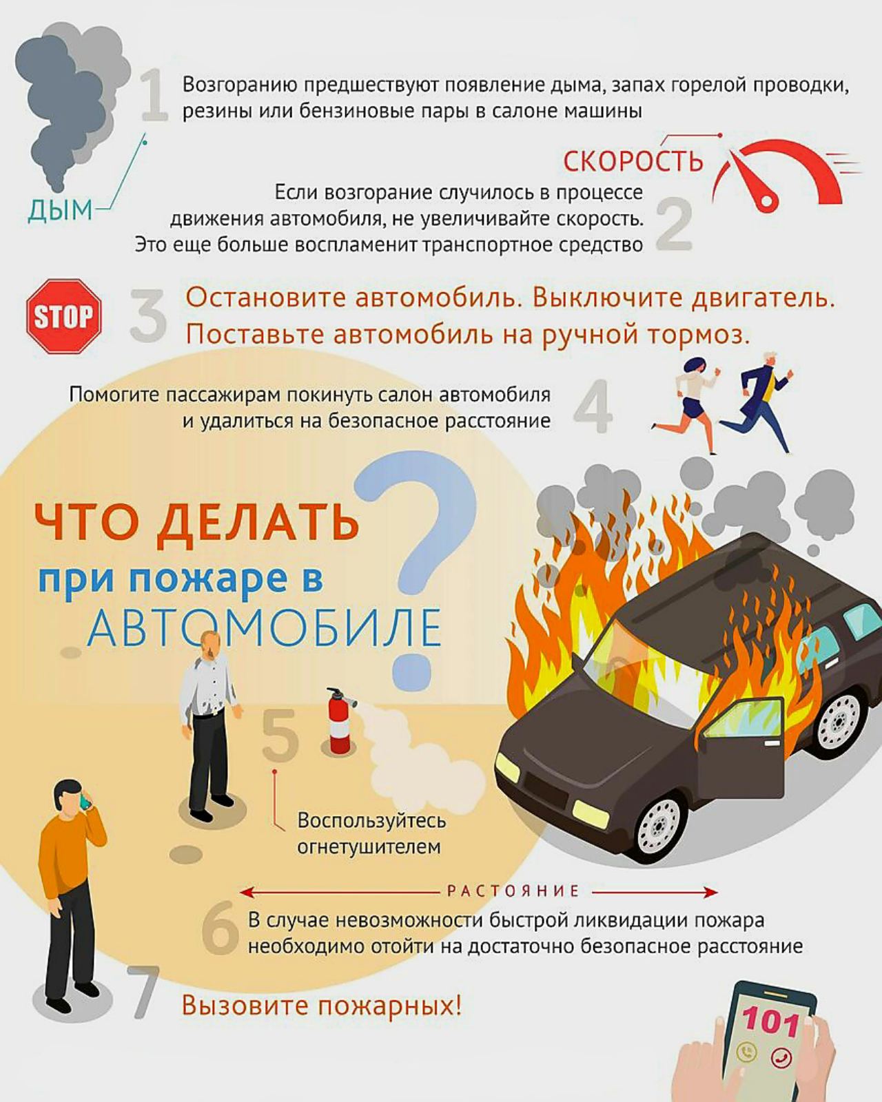 Что делать при пожаре автомобиля